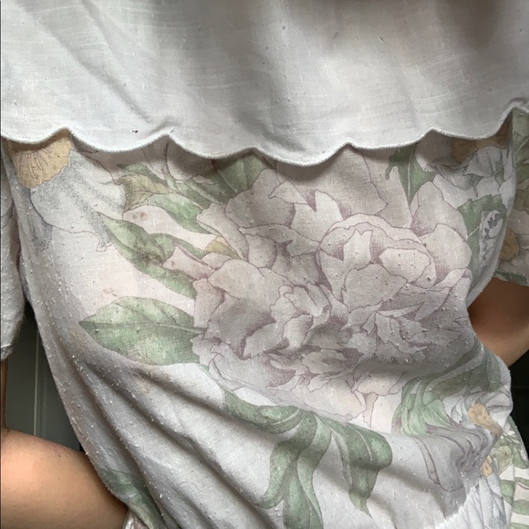 Floral vintage dress w/ square neck - Picture 9 of 9